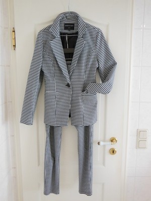 DROLE DE COPINE Damen Anzug Hosenanzug 2Tlg Set Blazer+Hose Kariert Sport 38/40