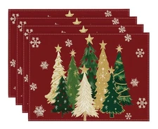 Juego Individuales De Navidad 4Pcs  decoracion fiestas navideña