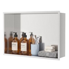 BATHFINESSE Shower Niche 18"x12" Brushed Nickel,Stainless Steel Wall Niche