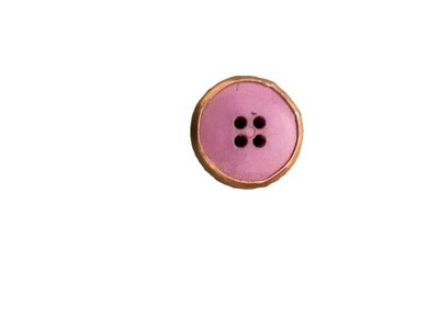 Purple Circle With Gold Outline 4 Hole Button - Single