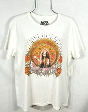 Lucky Brand Women's T-Shirt L Janis Joplin Studded Crew Neck Short Sleeve NWT