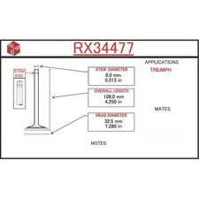 ITM Engine Components RX34477 Engine Exhaust Valve For 69-81 Saab Triumph 99 TR7