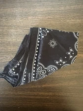 Black Boho Western Bandana Scarf Vintage Style Hair Accessory Desert Fashion