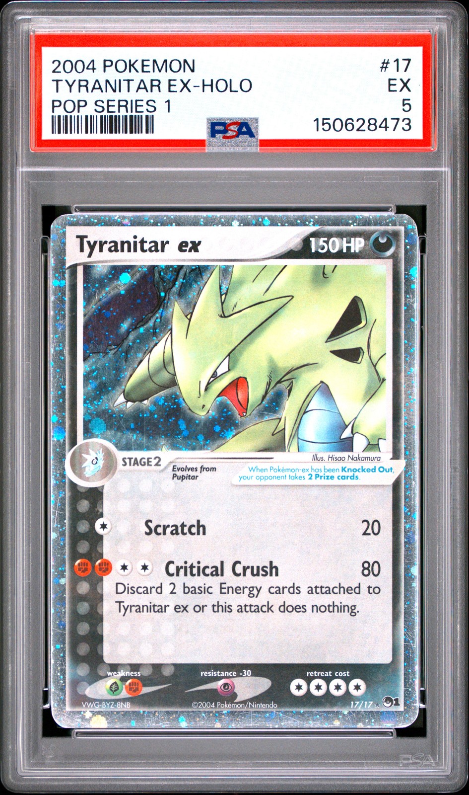 2004 Pokemon POP Series 1 17 Tyranitar ex Holo PSA 5 150628473