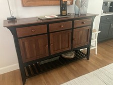 Ethan Allen Arts & Crafts Cherry/black Wood Sideboard or Bar Cabinet
