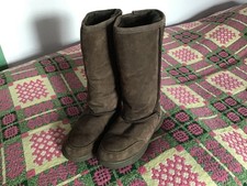Bearpaw ladies brown sheepskin lined pull on calf boots size 7