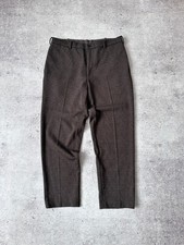 UNIQLO Smart Ankle Pants Men L Brown Glen Check Plaid Slim Tapered Stretch Dress