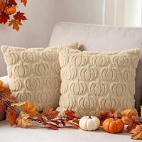 Kissenbezug 50X50 Cm PlüSchküRbis Dekorative Herbstkissen FüR Sofa Halloween