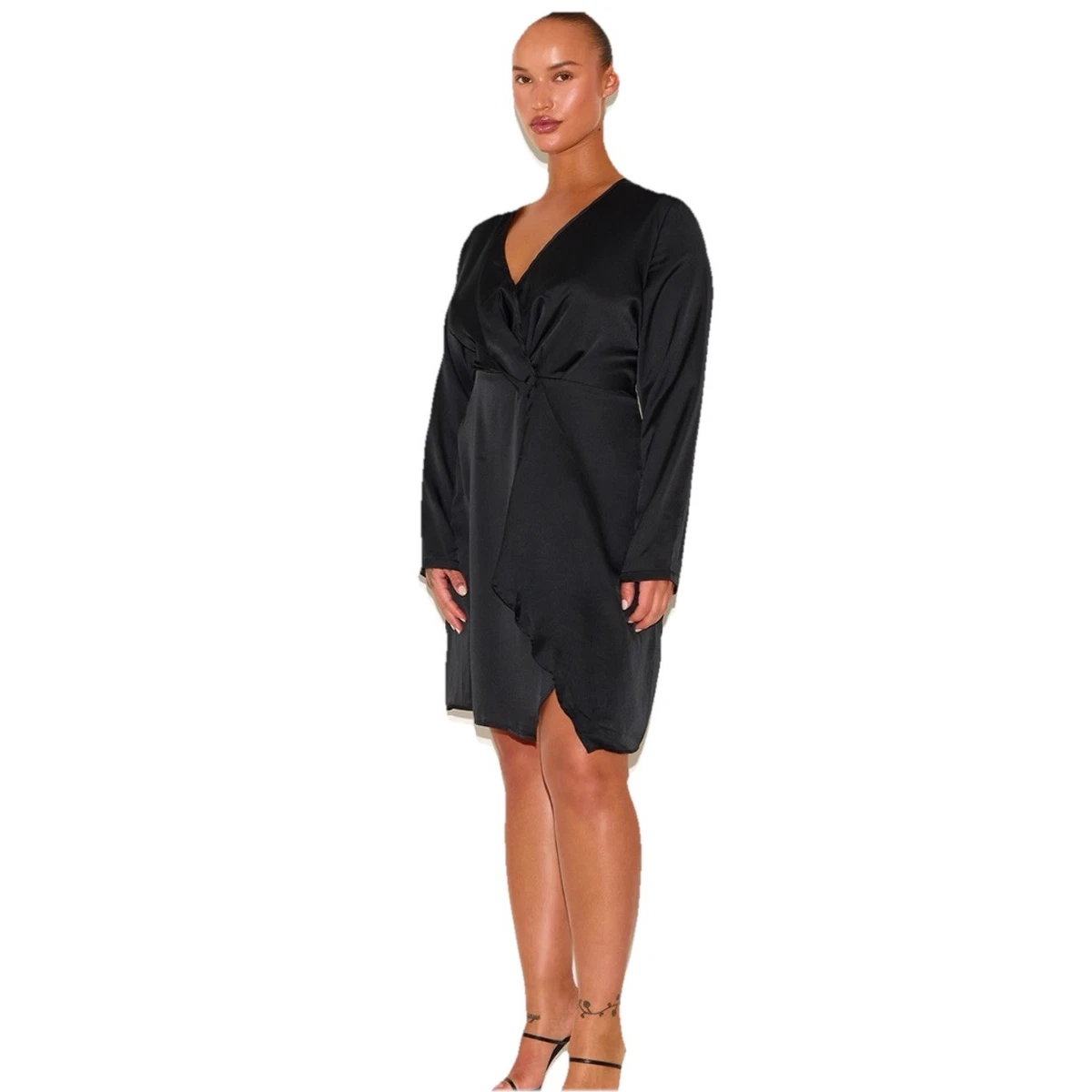Robe Midi PrettyLittleThing Auburn - Style Années 90, Col Fendu, Taille 8, Neuf Avec Étiquette