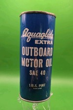 Rare Vintage Aquaglide Humble Oil SAE 40 Outboard Motor Oil Can 16oz. Full