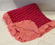 KicKee Pants Blanket Pink Worms Ruffles Bamboo Knit 40 X 60 Baby Toddler Girl
