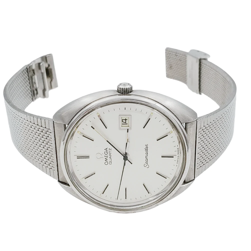 Omega Seamaster 36mm Vintage Steel Watch w/Mesh & Silver Dial. - Afbeelding 10 van 13