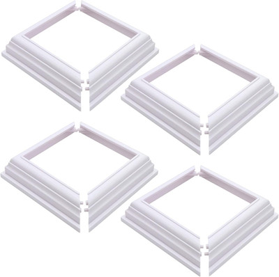 4Pcs True 4 * 4Inch Split Style Vinyl Fence Post Skirt/White Color PVC Post Cove