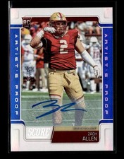 2019 Score #395 Zach Allen Rookies Signatures Artist's Proof #/35