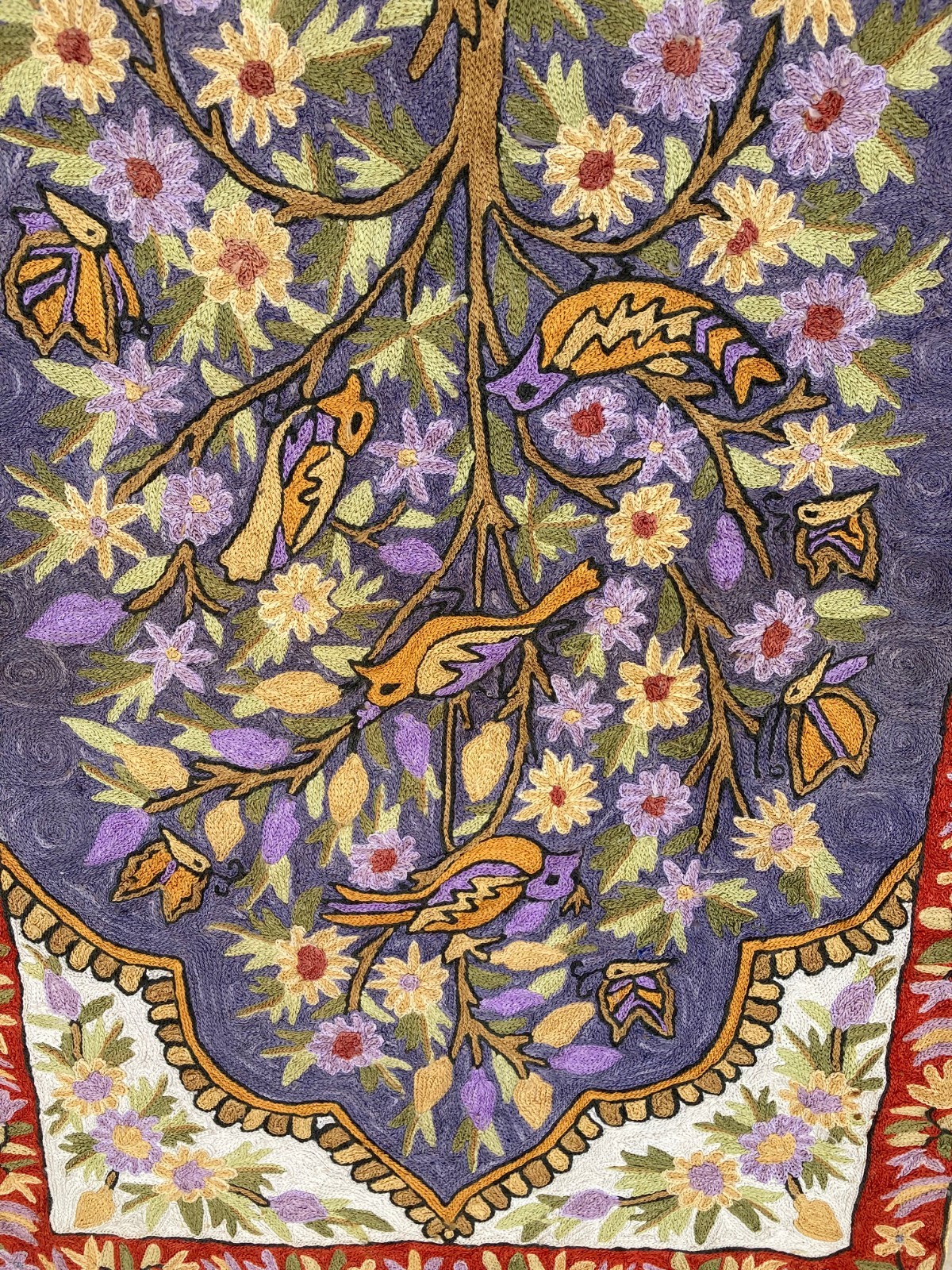 Vintage Artisan Made Hand Woven Kashmiri Floral Kilim Rug Carpet 111x60 cm