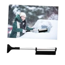  Car Snow Brush and Ice Scraper, Extendable Aluminum Windshield Snow Scrapers 