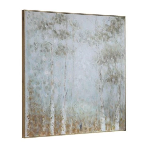 Uttermost Cotton Contemporary Wood Hand Painted Canvas in White/Green-blue - Picture 3 of 7
