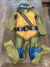Teenage Mutant Ninja Turtles Leonardo Youth Medium Green 1 Piece Zip Up Pajamas.