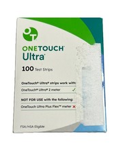 One Touch Ultra Blood Glucose Test Strips 100 Count New Expiration 11/30/2025