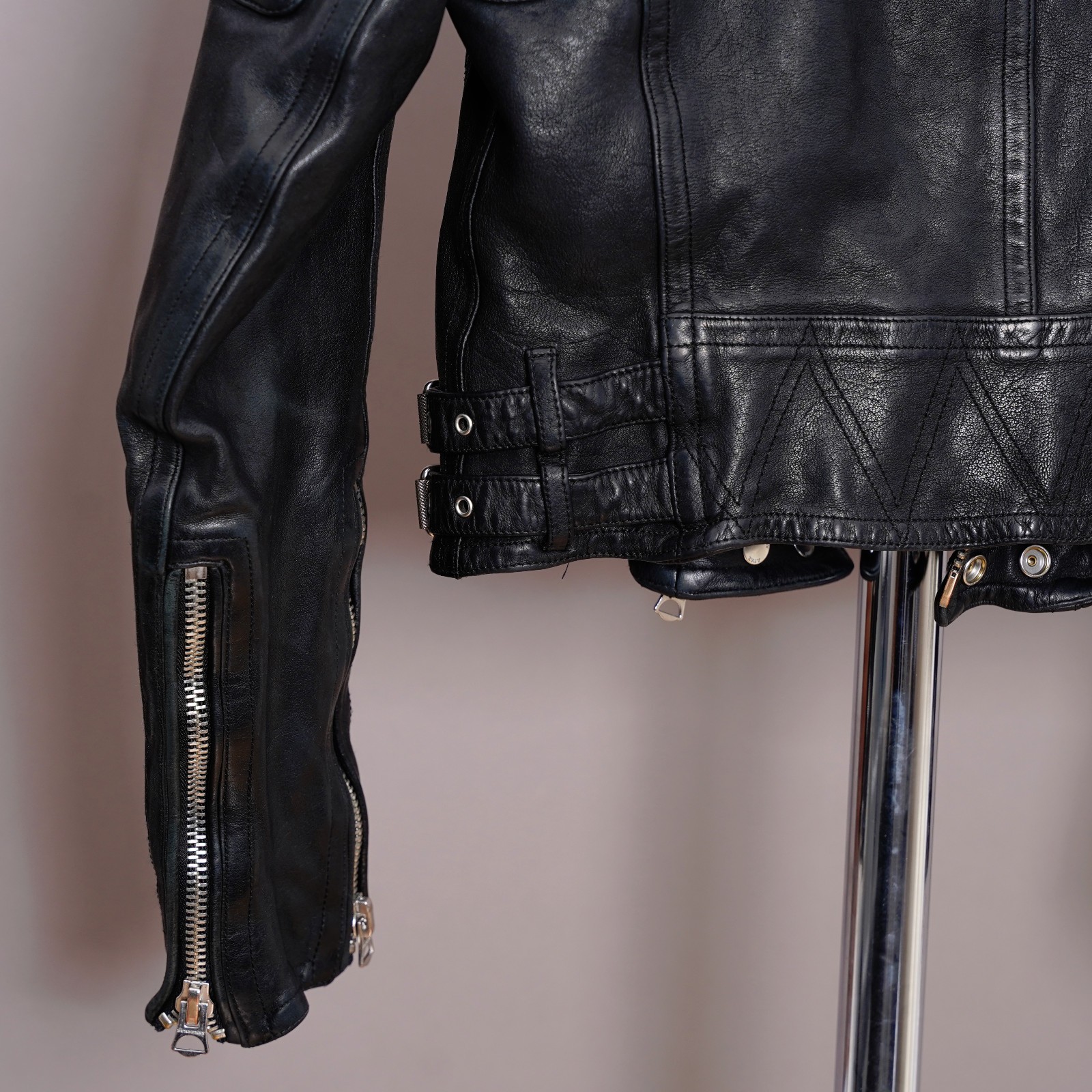 BURBERRY Womens Leather Jacket Black Biker Brit UK12 US10 IT44 Celebrity Loseley thumbnail 21