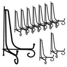 10 Packs Iron Display Stand, 10" Premium Black Iron Plate Stands Picture Stan...