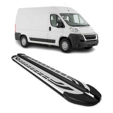 Trittbretter Seitenschweller für Peugeot Boxer 2006-2025 L2 Langer Alu Schwarz