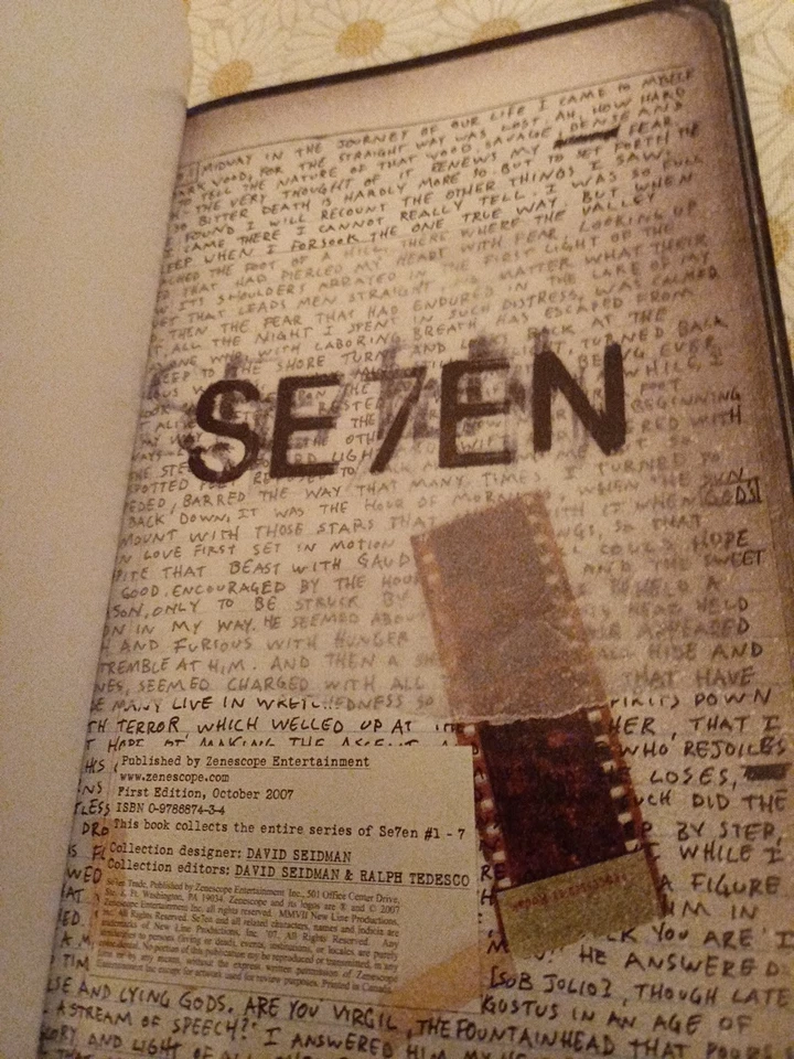 Rare 1st Edition 2007 Se7en Hardback Graphic Novel Foto 4 de 4