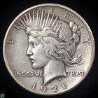 1921 Silver PEACE Dollar - Very Fine Details - High Relief Design