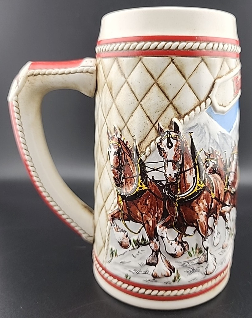 Anheuser Busch Budweiser CS63 Snow Capped Mountains Vintage 6 1/4" Stein 1985