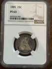 1885 Liberty Seated Quarter Proof PF63 – NGC Certified Original US Silver