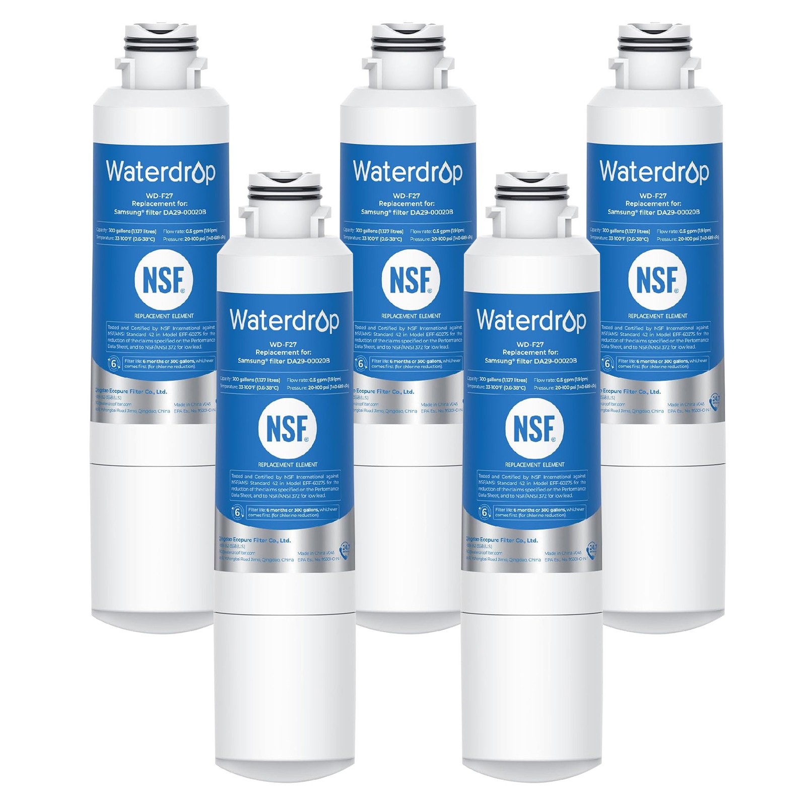 Waterdrop DA29-00020B WaterFilter,Replacement for Samsung DA29-00020B,HAF-CIN(5)