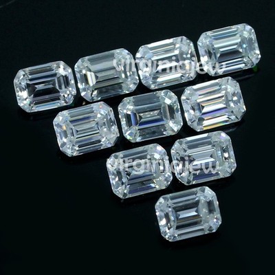 1.02 Ct Certified D Color VVS1 Emerald 2x3 MM Lab Grown Diamond 10 Pcs Lot #J1
