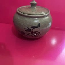 Vintage Jugtown Ware Pottery Small Bowl With Lid 1991