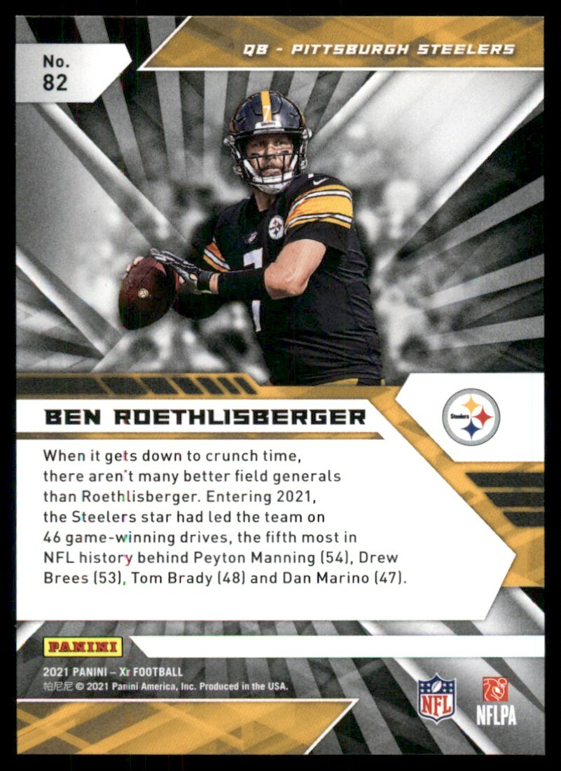 2021 XR FOOTBALL RED BEN ROETHLISBERGER 18/249 #82 | eBay