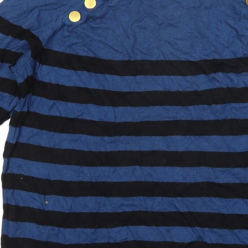 Kookai Womens Blue Boat Neck Striped Acrylic Pullover Jumper Size 2 - Picture 8 of 10
