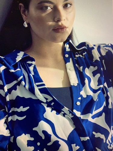 Vestido camisero de viscosa para damas H&M, talla M, azul/floral, nuevo sin etiquetas - Imagen 11 de 22