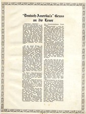 Deutsch-Amerika's Leser-Gruss US-Kriegs-Zeitung der Deutschen Patrioten c.1916