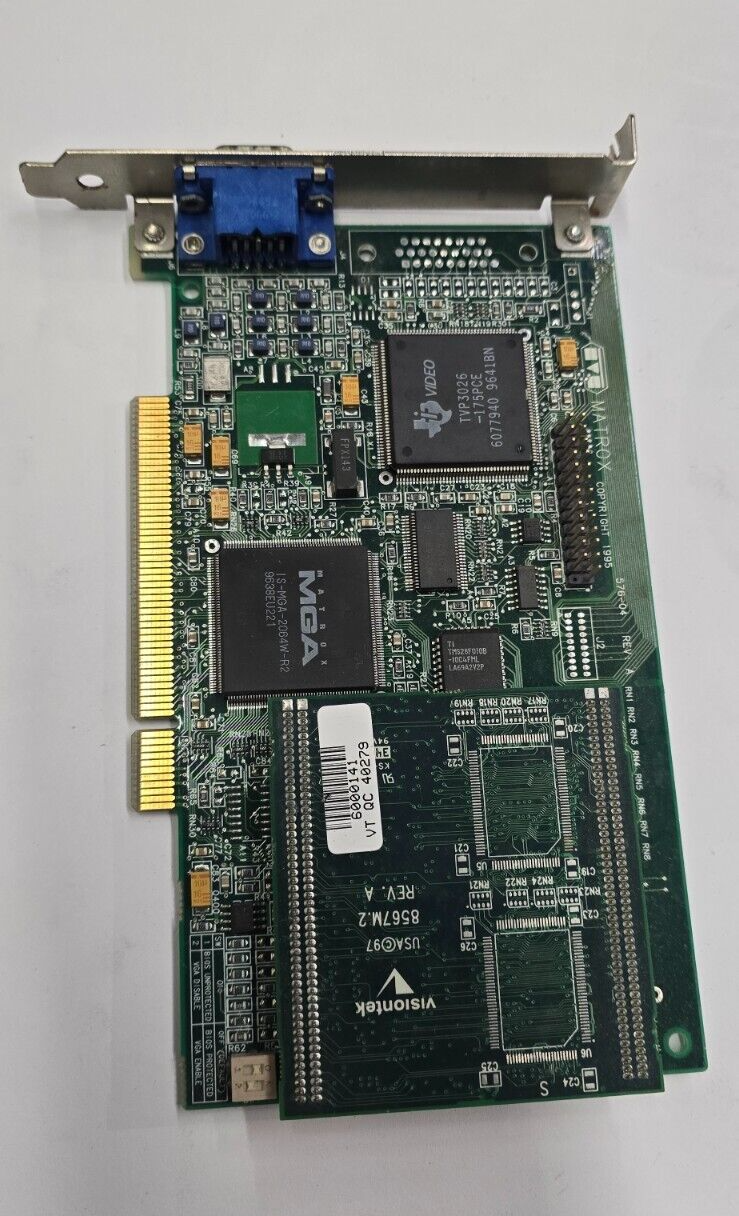 PCI GPU Matrox MGA 2064W-R2 576-04 REV.A w/Memory Expansion Module ...