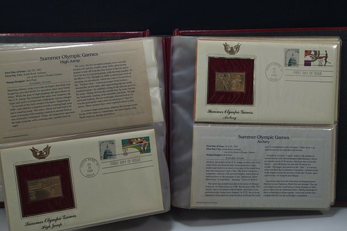 16 GOLDEN REPLICAS 1984 U.S. OLYMPIC GAMES STAMPS SET 1st DAY COVER SET 22K GOLD - Bild 7 von 11