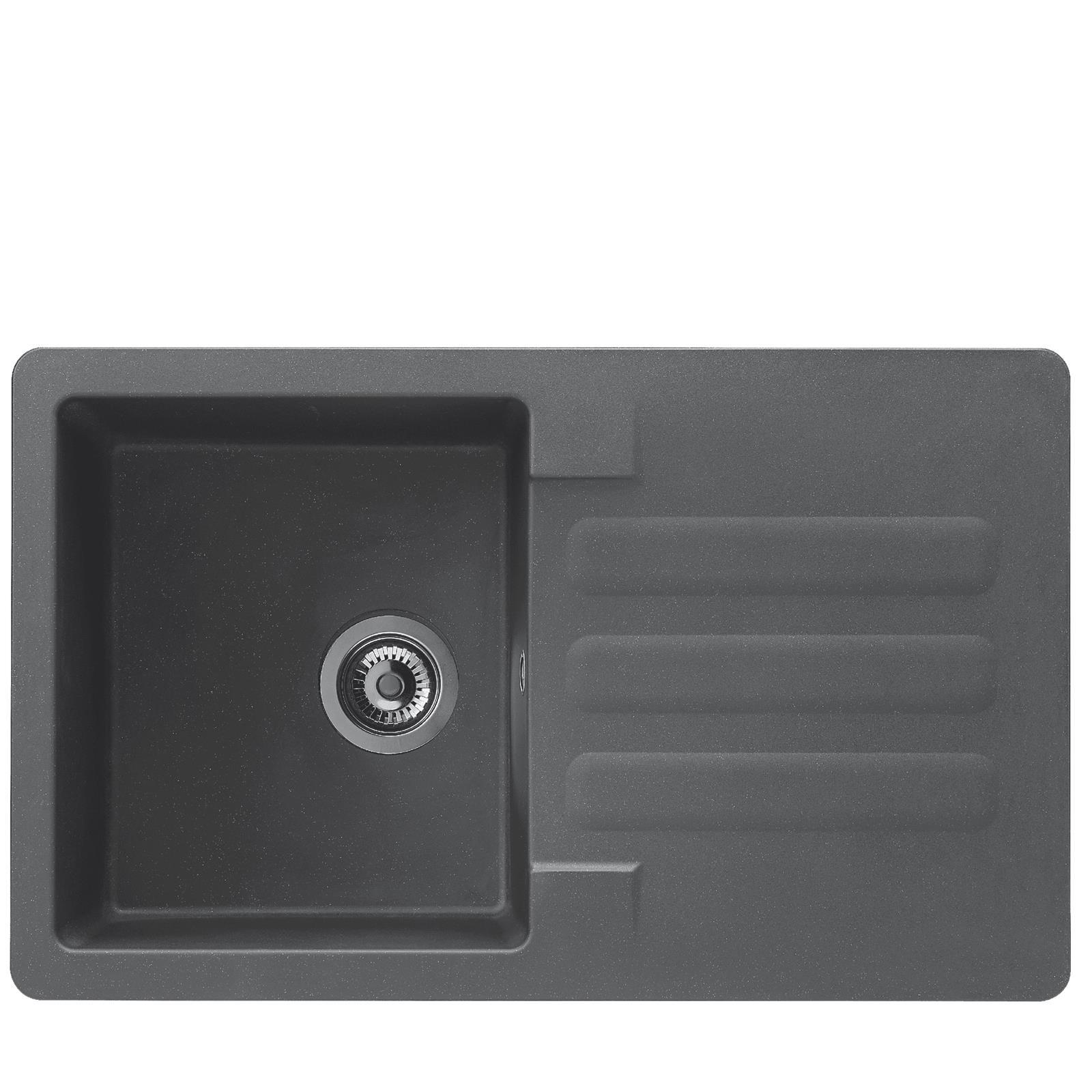 Liquida VG5GR 1.0 Bowl Composite Reversible Inset Grey Kitchen Sink 810x500mm