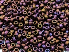 Vintage Glass Seed Beads TOHO Japan Matte Metallic Mauve Iris AB 8/0 C33-5