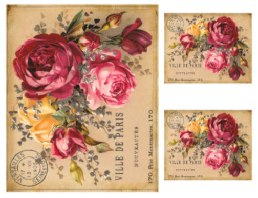 Vintage Image French Label Roses Furniture Transfers Decoupage Decals ...