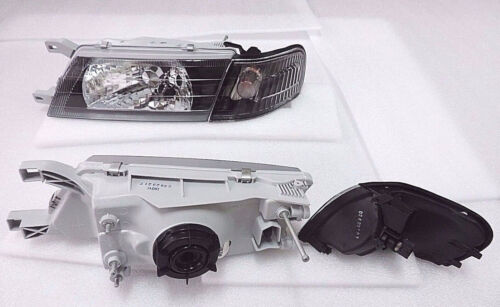 Faros + lámparas de esquina para Nissan Sentra B14 200SX SE-R 1995 1996-1999 - negro - Imagen 4 de 8