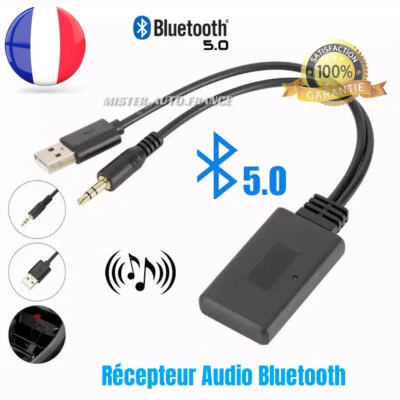 KIT ADAPTATEUR BLUETOOTH VOITURE★ UNIVERSEL SANS FIL✅ USB AUXILIAIRE AUDIO ++
