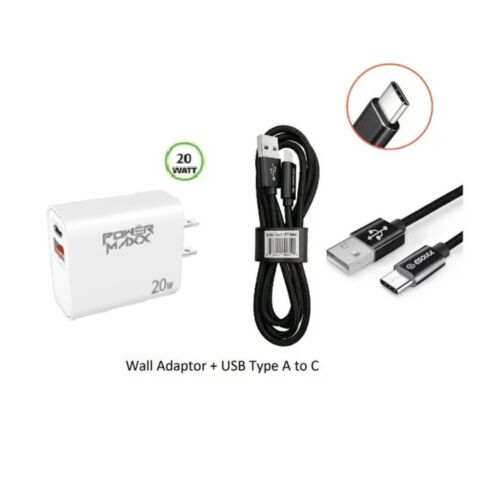 20W Wall Charger + 3 FT TYPE A to C USB For TCL 40 X 5G - Afbeelding 1 van 6
