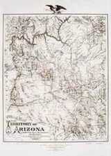Official Map of the Territory of Arizona 1880 Dry Erase Laminated JLW