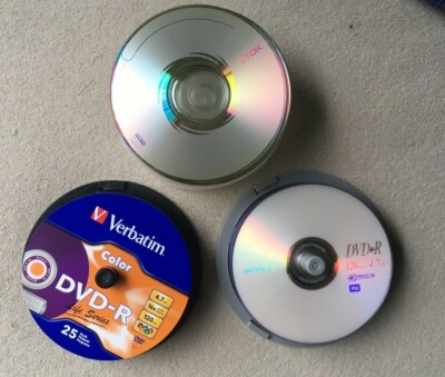 47 Mixed Lot DVD-R Blank Discs Sony Verbatim TDK 120min & 80min 4.7gb & 700mb