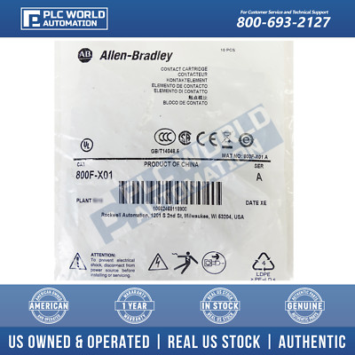 Allen Bradley 800F-X01 Ser A Contact Block, 1 NC, Screw, Pack of 10, New Sealed