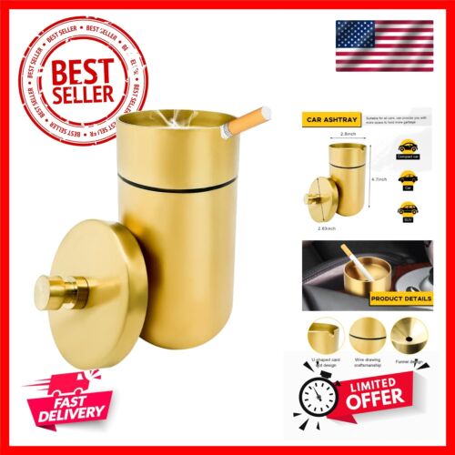 Stainless Steel Smokeless Smell Proof Auto Ash Tray, Detachable Mini Portable...