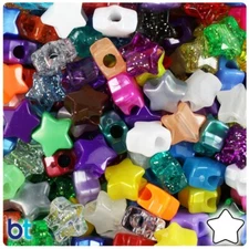 BeadTin Randomly Mixed 13mm Star Pony Beads (250pcs)